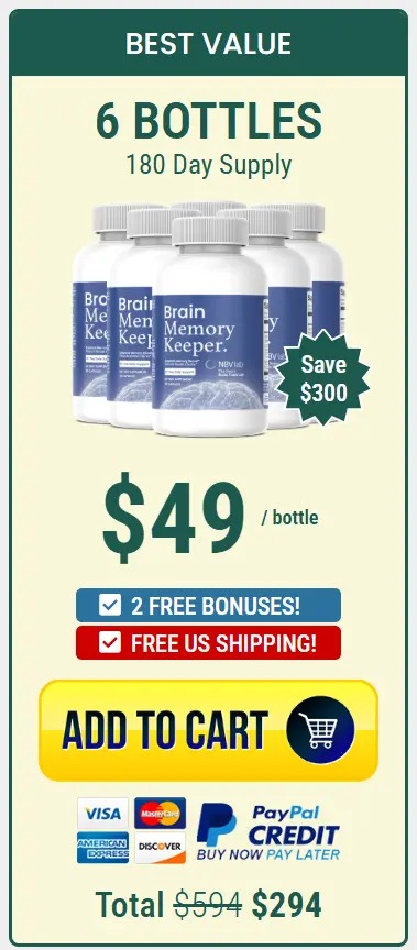 Brain Memory Keeper 6 bottle price